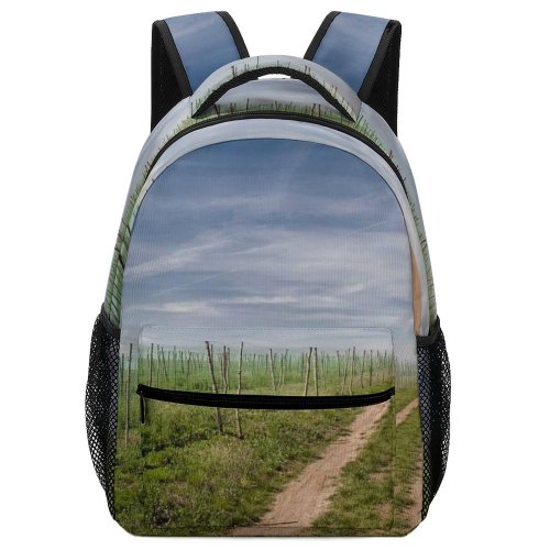 yanfind Children's Backpack Fields Groud Road Trip Sky Natural Landscape Field Tree Horizon Grassland Preschool Nursery Travel Bag