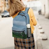 yanfind Children's Backpack Field Grassland Outdoors Countryside Farm Rural Meadow Pasture Ranch Grass Plant Grey Preschool Nursery Travel Bag