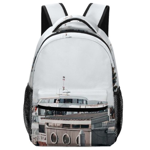 yanfind Children's Backpack Bay Tourism Yacht Port Daylight Pier Travel Marina Ferry Sail Cruise Boat Preschool Nursery Travel Bag