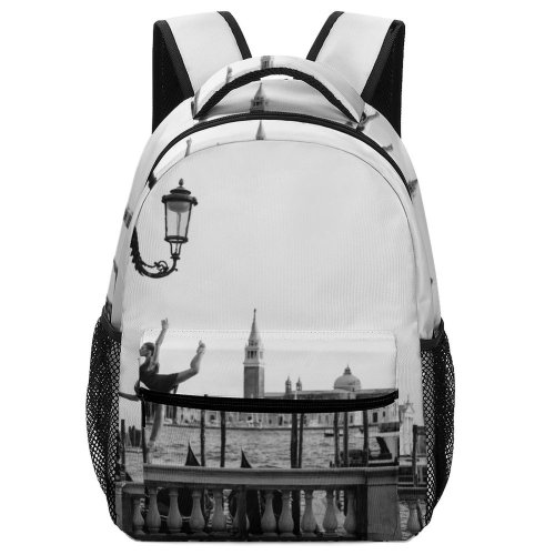 yanfind Children's Backpack Ballerina City Venice Dancer Port Travel Light Buildings Watercrafts Urban River Ballet Preschool Nursery Travel Bag