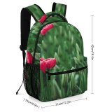yanfind Children's Backpack  Focus Stand Flowers Different Depth Botanical Field Bed Tulip Growth Blooming Preschool Nursery Travel Bag