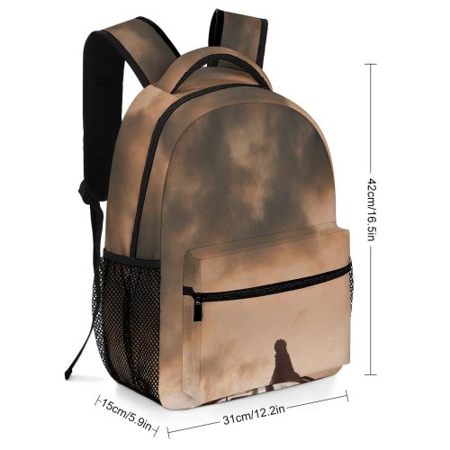 yanfind Children's Backpack Backlit Golden Dark Design Clouds Sunset Landscape Evening Travel Light  Transportation Preschool Nursery Travel Bag