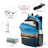 yanfind Children's Backpack Sea Coast Vacation Outdoors Novalja Land Croatia Cloud Images Blue Commons Creative Preschool Nursery Travel Bag