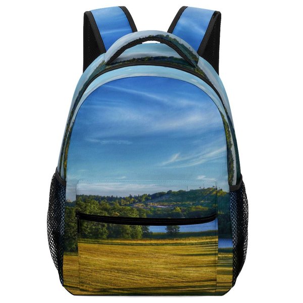 yanfind Children's Backpack Field Grassland Outdoors Countryside Farm Rural Meadow Liding Sverige Plant Tree Scenery Preschool Nursery Travel Bag