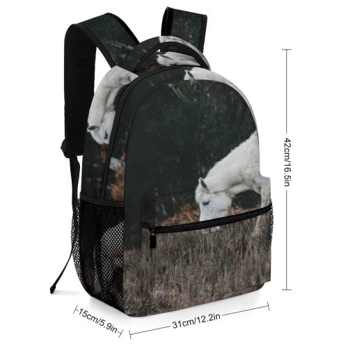 yanfind Children's Backpack Field Grassland Outdoors Countryside Farm Rural Grazing Meadow Pasture Ranch Sheep Horse Preschool Nursery Travel Bag