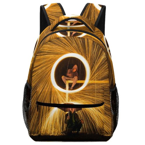 yanfind Children's Backpack Dark Time Design Artsy Lights Lapse Fireworks Danger Evening Technology Energy Preschool Nursery Travel Bag