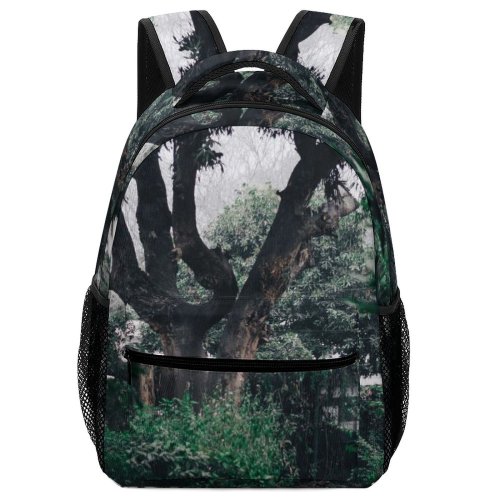 yanfind Children's Backpack Garden Outdoors Arbour Plant Tree Trunk India Grey Winter Wood Forest Moody Preschool Nursery Travel Bag