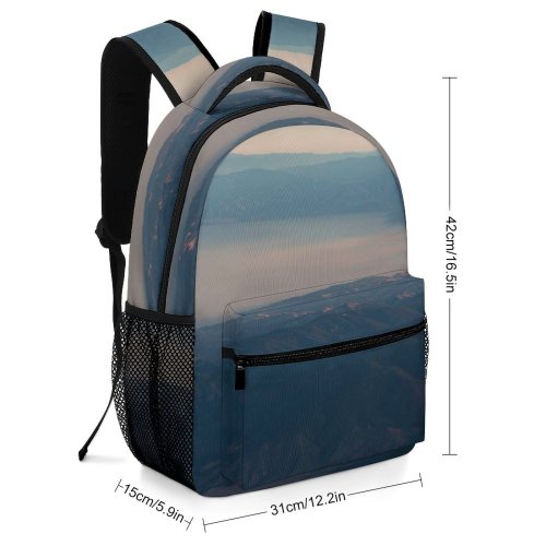 yanfind Children's Backpack Grey  Range Sunset Sunrise Sky Landscape Outdoors Dawn Dusk Cloud Crest Preschool Nursery Travel Bag