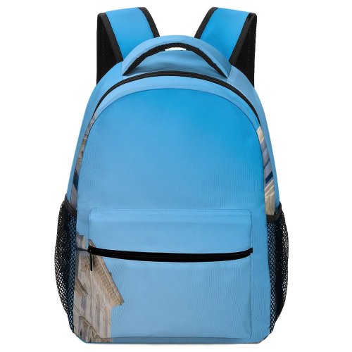 yanfind Children's Backpack Building Architecture Spire Steeple  City Metropolis Town Urban Office Dome Downtown Preschool Nursery Travel Bag