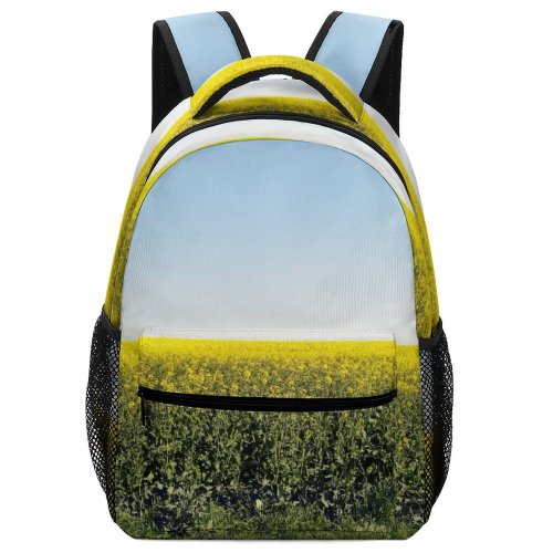 yanfind Children's Backpack Field Grassland Outdoors Countryside Farm Meadow Rural Wolfsburg Sky Landscape Flower Stock Preschool Nursery Travel Bag