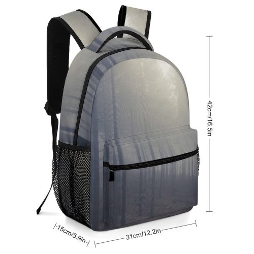 yanfind Children's Backpack Grey Fog Outdoors Mist Góry Sowie Bielawa Polska Tree Forest Foggy Creative Preschool Nursery Travel Bag