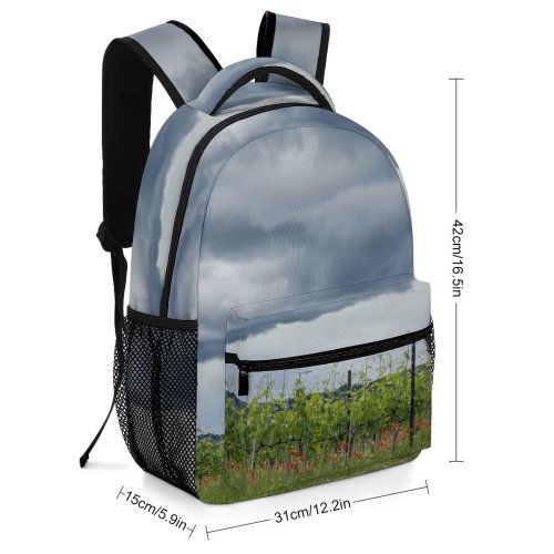yanfind Children's Backpack Field Grassland Outdoors Countryside Farm Rural Meadow Grey Plant Building Tuscany Preschool Nursery Travel Bag