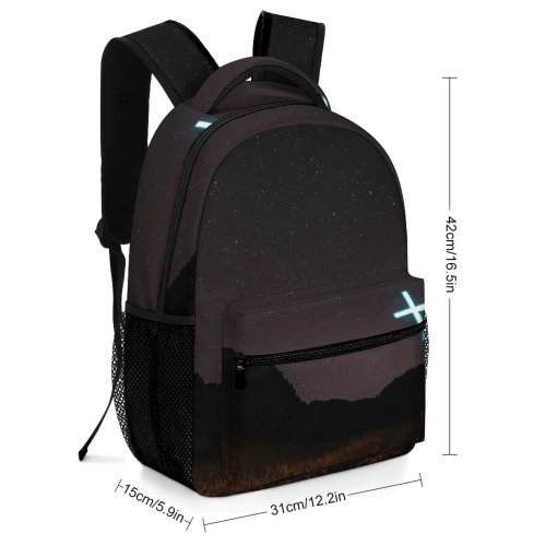 yanfind Children's Backpack Dark Religion Sacred Grass Prayer Landscape Evening Spirituality Light Scenic Starry Preschool Nursery Travel Bag