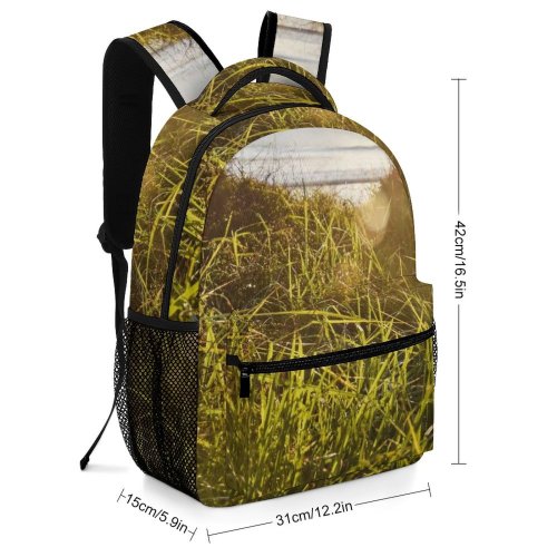 yanfind Children's Backpack  Scenery Sky Interior Grass Sunlight Gold Love Plant Sunset Light Preschool Nursery Travel Bag