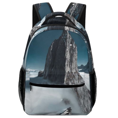 yanfind Children's Backpack Frozen Winter Fog Sunset Landscape Daylight Mountains Travel Rock Snow Climb Epic Preschool Nursery Travel Bag