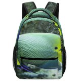 yanfind Children's Backpack Fish Angelfish Tropical Bulefaced Aquarium Sea Coral Fins Gills Vertebrate Pomacanthidae Preschool Nursery Travel Bag