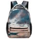 yanfind Children's Backpack Beautiful Sunset Evening Kayaking Boat Lake Reflection Dawn Birds Sea Watercraft Fisherman Preschool Nursery Travel Bag