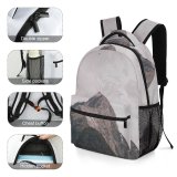 yanfind Children's Backpack Grey  Outdoors Range Peak Zealand Milford Sound Southland Slope Birds Cliff Preschool Nursery Travel Bag