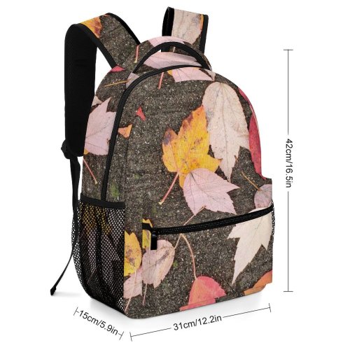 yanfind Children's Backpack Leaf Plant Pictures Ground Stock Tree Free Birds Maple Art Asphalt Preschool Nursery Travel Bag