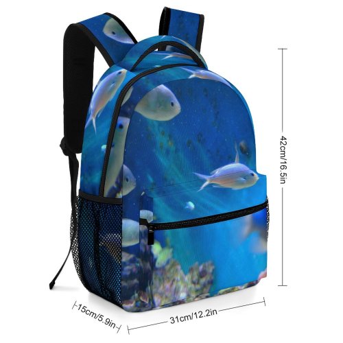 yanfind Children's Backpack Fish Coral Ocean Corals Marine Biology Underwater Reef Organism Aquarium Decor Freshwater Preschool Nursery Travel Bag