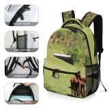 yanfind Children's Backpack Field Grassland Outdoors Cattle Cow Countryside Farm Rural Meadow Pasture Ranch Grazing Preschool Nursery Travel Bag