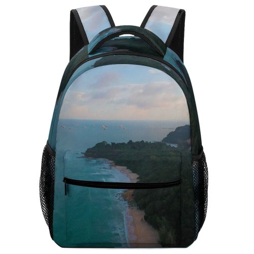 yanfind Children's Backpack Bay Sunset Landscape Daylight Travel Island Beach Watercrafts Outdoors Scenic Seashore High Preschool Nursery Travel Bag