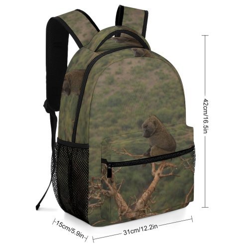yanfind Children's Backpack Baboon Ethiopia Cliff Wildlife Monkey Terrestrial Adaptation Grass Prairie Dog Plant Preschool Nursery Travel Bag
