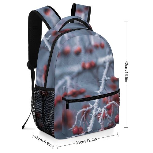 yanfind Children's Backpack  Frozen Focus Tree Winter Season Depth Freeze  Field Snow Fruit Preschool Nursery Travel Bag