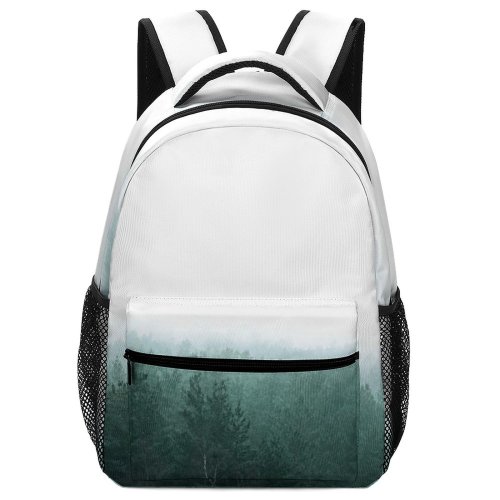 yanfind Children's Backpack Fog Outdoors Mist Tree Outdoor Walk Adventure Path Landscape Wood Forrest Forest Preschool Nursery Travel Bag
