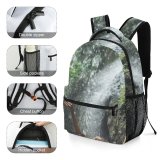 yanfind Children's Backpack Bikini Adventure Mossy Waterfall Rainforest Tropical River Hat Outdoors Scenic Jungle Cascade Preschool Nursery Travel Bag