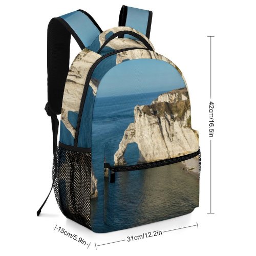 yanfind Children's Backpack Cliff Outdoors Étretat France Promontory Ocean Sea Scenery Shoreline Coast Landscape Panoramic Preschool Nursery Travel Bag