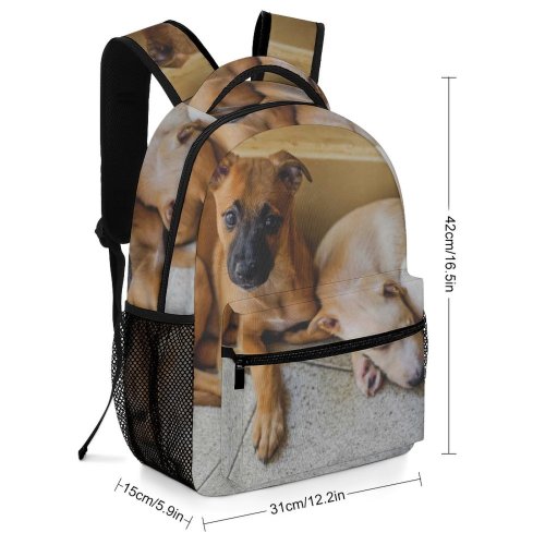 yanfind Children's Backpack  Serene Friendly Sweet Together Melancholy Sleep Dog Charming Sad Home Contemplate Preschool Nursery Travel Bag