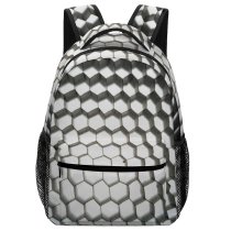 yanfind Children's Backpack Alloy Hexagon Dark Metal Design Lights Hole Grid  Metallic  Macro Preschool Nursery Travel Bag