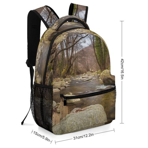 yanfind Children's Backpack Beautiful Forest Boulders Landscape Travel Rainforest River  Outdoors Scenic Flow Woods Preschool Nursery Travel Bag