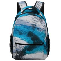 yanfind Children's Backpack Knik Helicopter Pictures Outdoors Snow   Aerial Pond Crystal Preschool Nursery Travel Bag