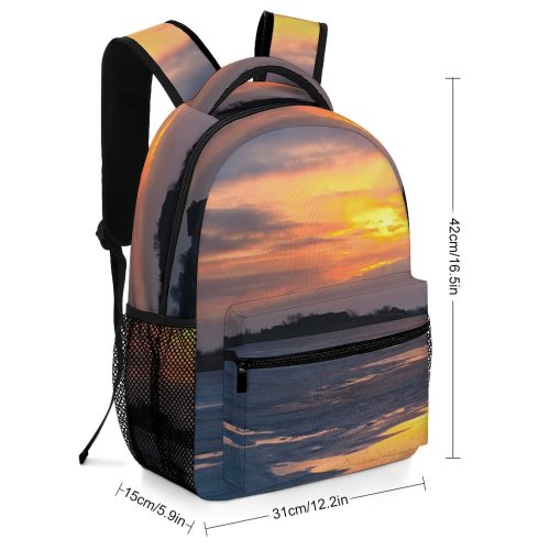 yanfind Children's Backpack Frozen Child Family Golden Winter Mother Clouds Sunset Landscape Romantic Evening Travel Preschool Nursery Travel Bag