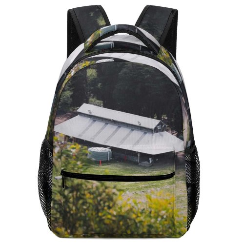 yanfind Children's Backpack Building Outdoors Countryside Rural Hut Plant Tree Housing  Vic Australia Cottage Preschool Nursery Travel Bag
