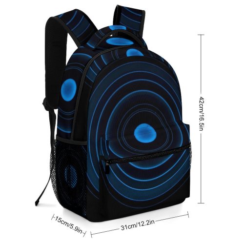 yanfind Children's Backpack Dark Design Artistic Lights Science Technology Dream Abstract Future Round Futuristic Art Preschool Nursery Travel Bag