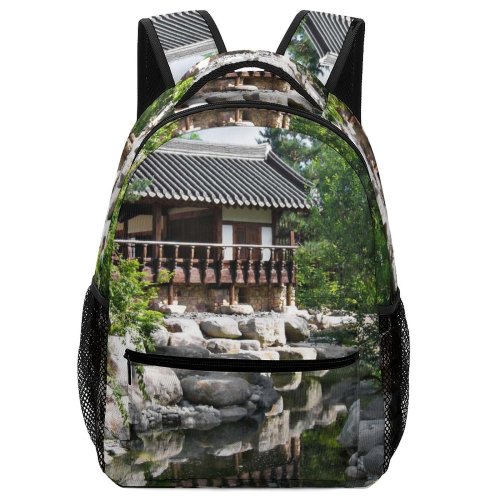 yanfind Children's Backpack Architecture Atmospheric Idyllic Landscape Park Peaceful Reflections River Rivulet Rock Rocks Preschool Nursery Travel Bag