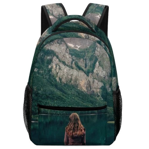 yanfind Children's Backpack Girl Forest Clouds Sunset Landscape Mountains Travel Leisure Alps Dock Foggy Outdoors Preschool Nursery Travel Bag