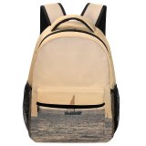 yanfind Children's Backpack Beach Ripples Boat Transportation Outdoors Scenic Dawn Vehicle Sailboat Sea Seascape Watercraft Preschool Nursery Travel Bag
