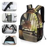 yanfind Children's Backpack Funny Outdoors Cute Cat Baby Cage  Portrait Grass Fur Wild Dog Preschool Nursery Travel Bag