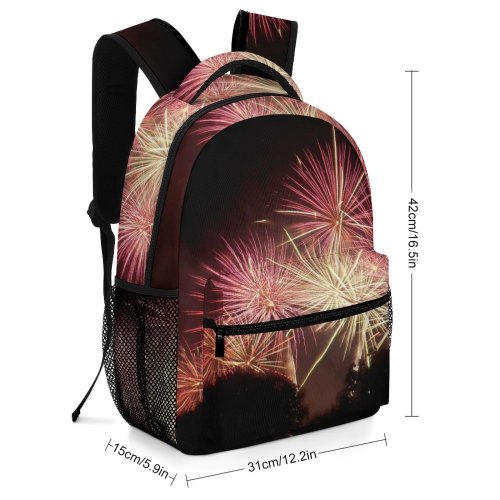 yanfind Children's Backpack Festival Dark Illuminated Lights Fireworks Explode Evening Sparkler Light Explosion Flash Preschool Nursery Travel Bag