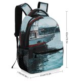 yanfind Children's Backpack Bay Docked Daylight Pier Marina Flag Nautical Transportation Outdoors Seashore Harbor Ship Preschool Nursery Travel Bag