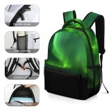 yanfind Children's Backpack Focus Dark Lights Scenery Evening Space Light Borealis Northern Astronomy Scenic Starry Preschool Nursery Travel Bag