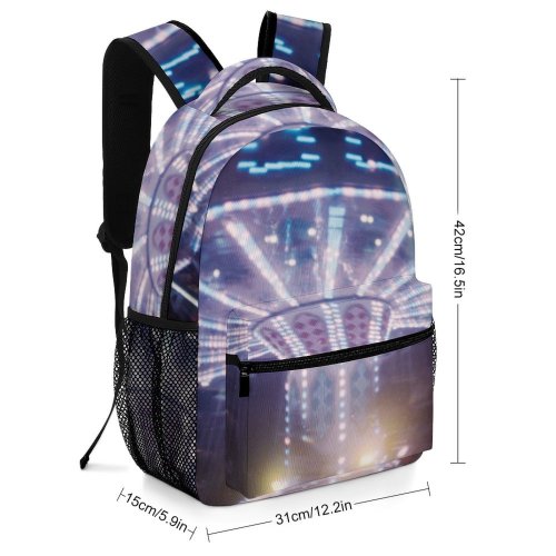 yanfind Children's Backpack  Park Photo Time Illuminated Lights Lapse Evening Film Amusement Exhilaration Shot Preschool Nursery Travel Bag