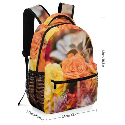 yanfind Children's Backpack Flower  Flora Plant Rose Arrangement Bouquet Ornament Jar Potted Pottery Vase Preschool Nursery Travel Bag
