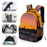 yanfind Children's Backpack Beautiful City  Cityscape Sunset Landscape Evening Travel  Light Preschool Nursery Travel Bag