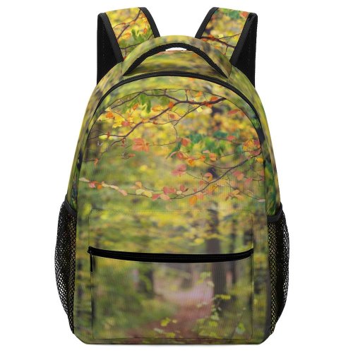 yanfind Children's Backpack Foliage Tree Park Season Wood Landscape Mist Outdoors Woods Fall Preschool Nursery Travel Bag