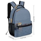 yanfind Children's Backpack Dredge Dredger Horizon Ocean Sea Ship Sky Tidal Transportation Vessel Preschool Nursery Travel Bag